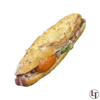 Sandwich au Jambon d'Aoste & tomates confites dans Snacking, Sandwichs à la boulangerie pâtisserie La Talemelerie